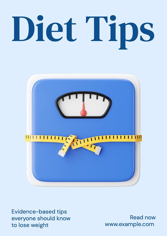 Diet tips poster template, editable text and design