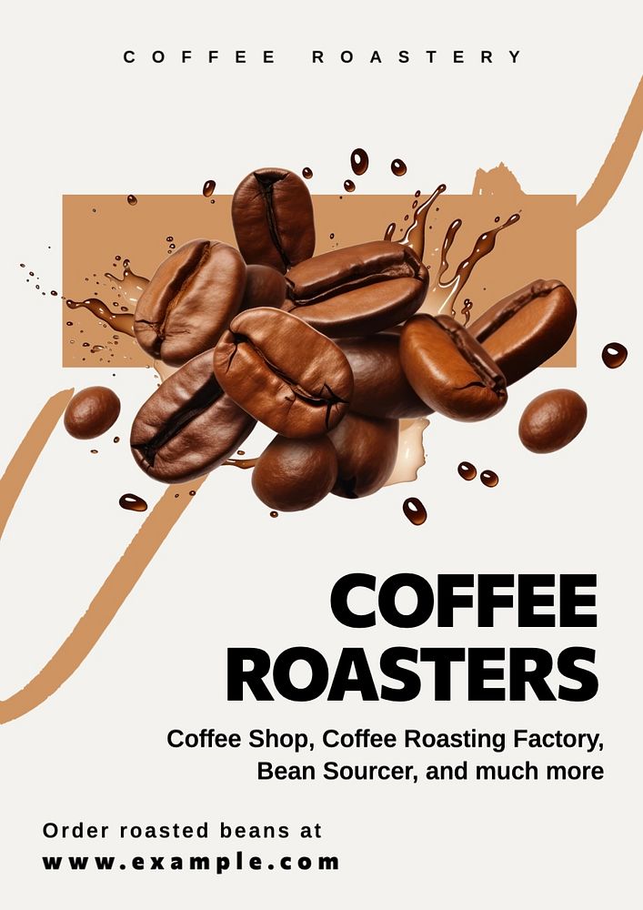 Coffee roasters poster template, editable text and design