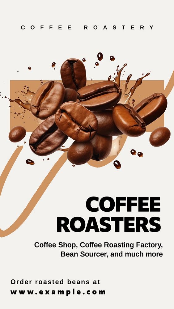 Coffee roasters Instagram story template, editable text