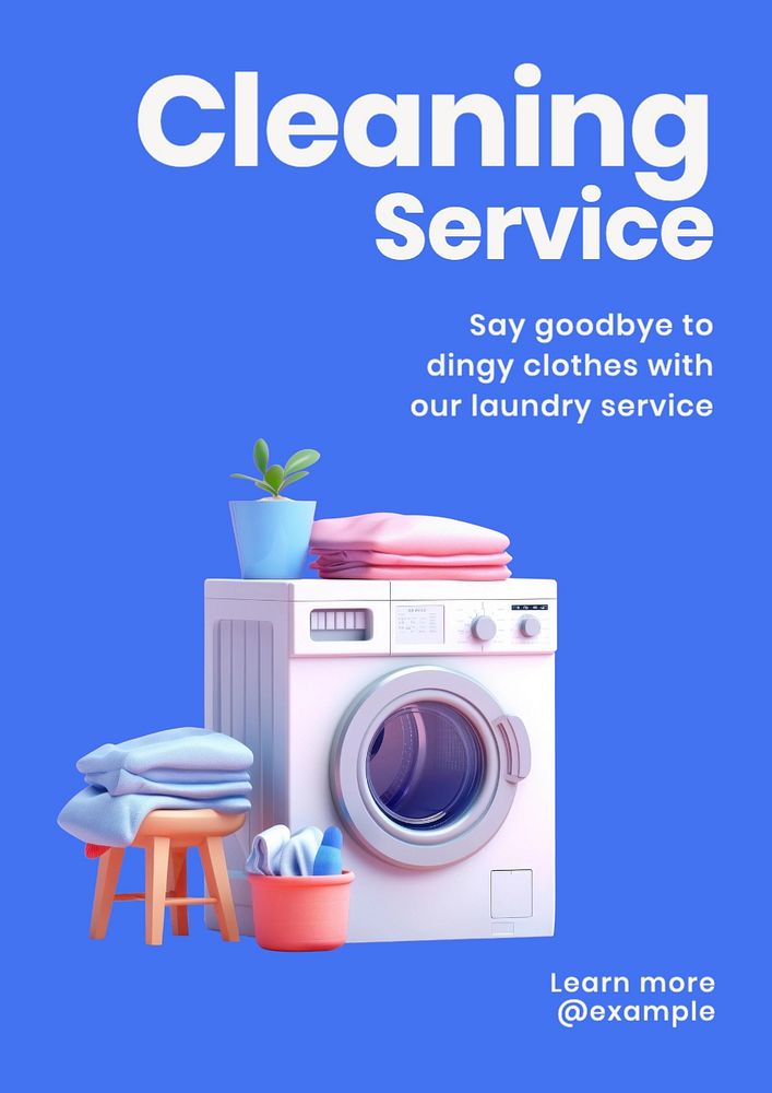 Cleaning service poster template, editable text and design