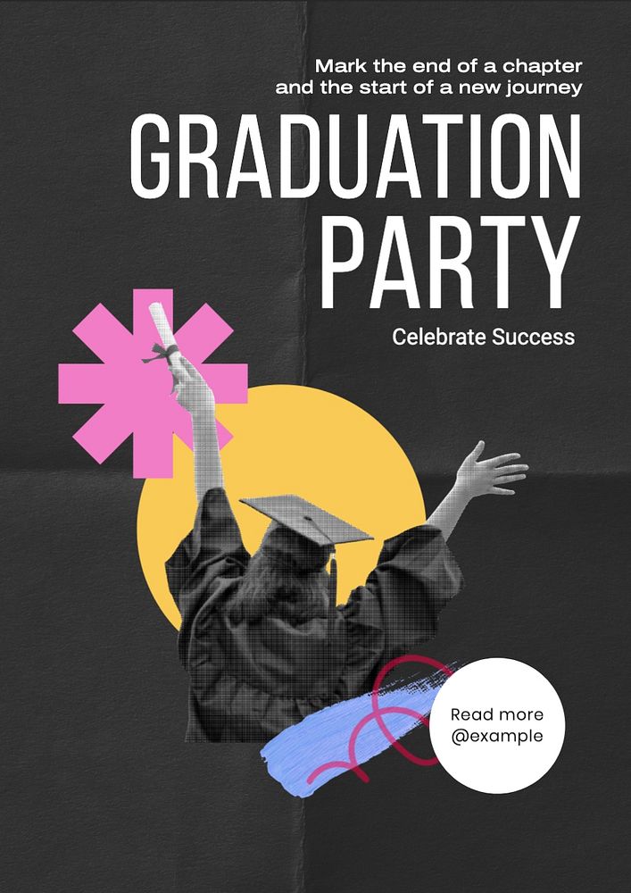 Graduation poster template, editable text and design