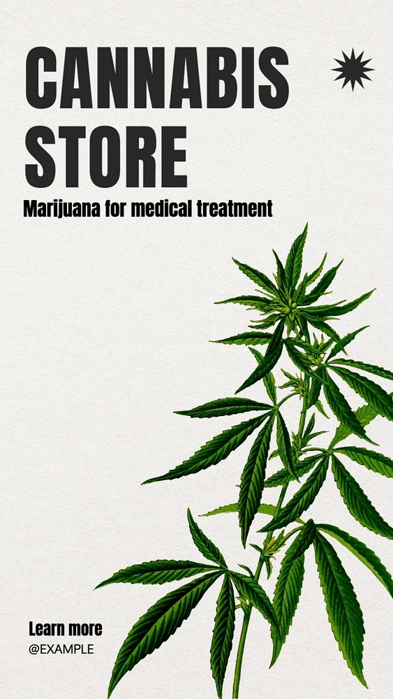 Cannabis store Instagram story template, editable text