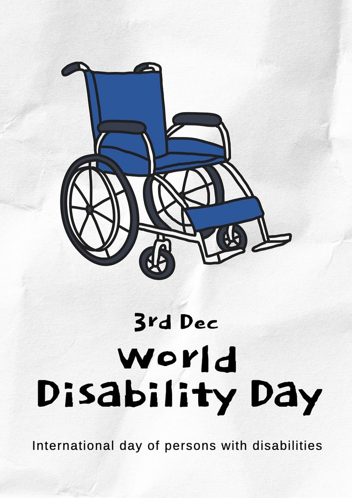 World disability day poster template, editable text and design