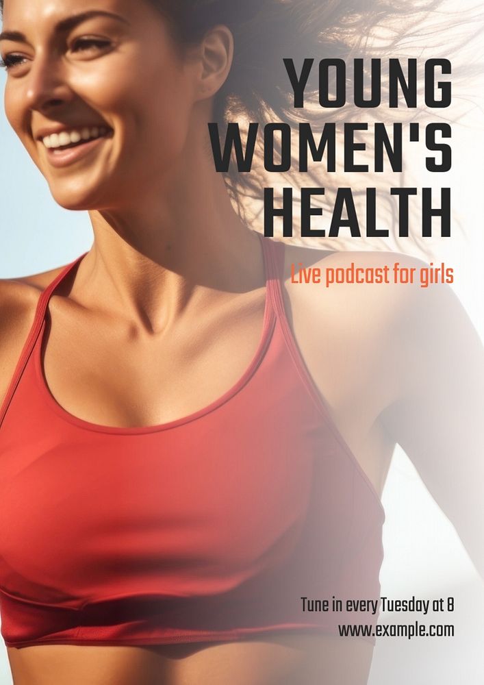 Women's health  poster template, editable text and design