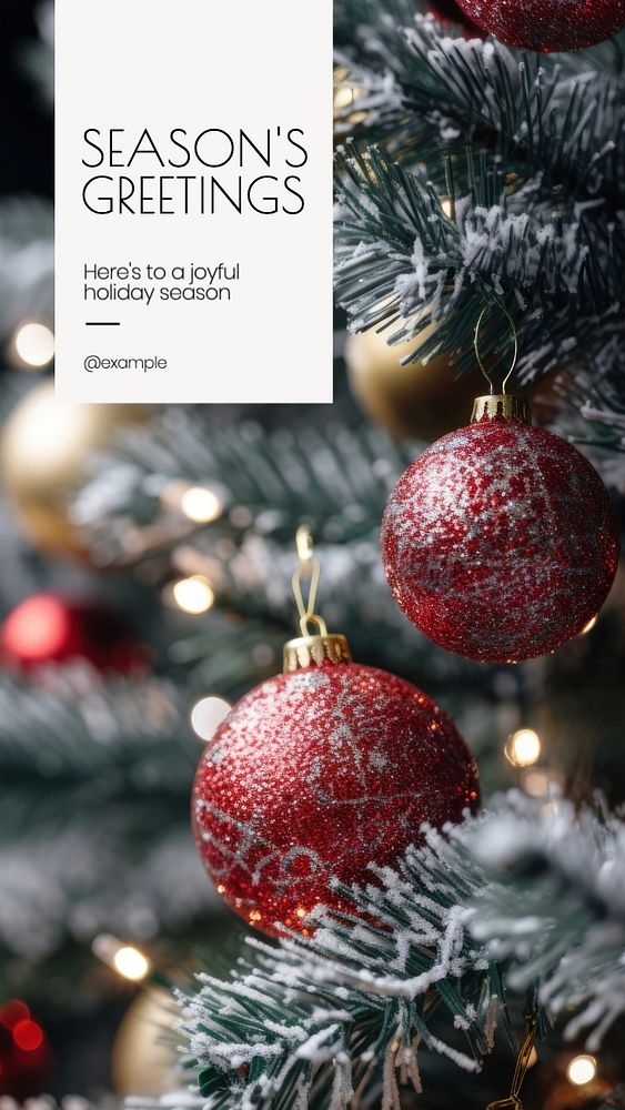 Season's greetings  Instagram story template, editable text