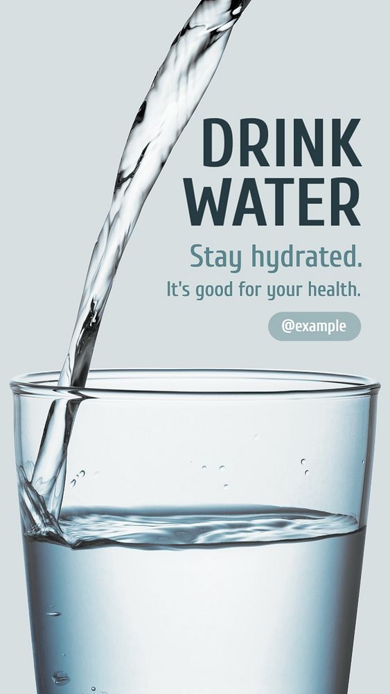 Drink water Instagram story template, editable text