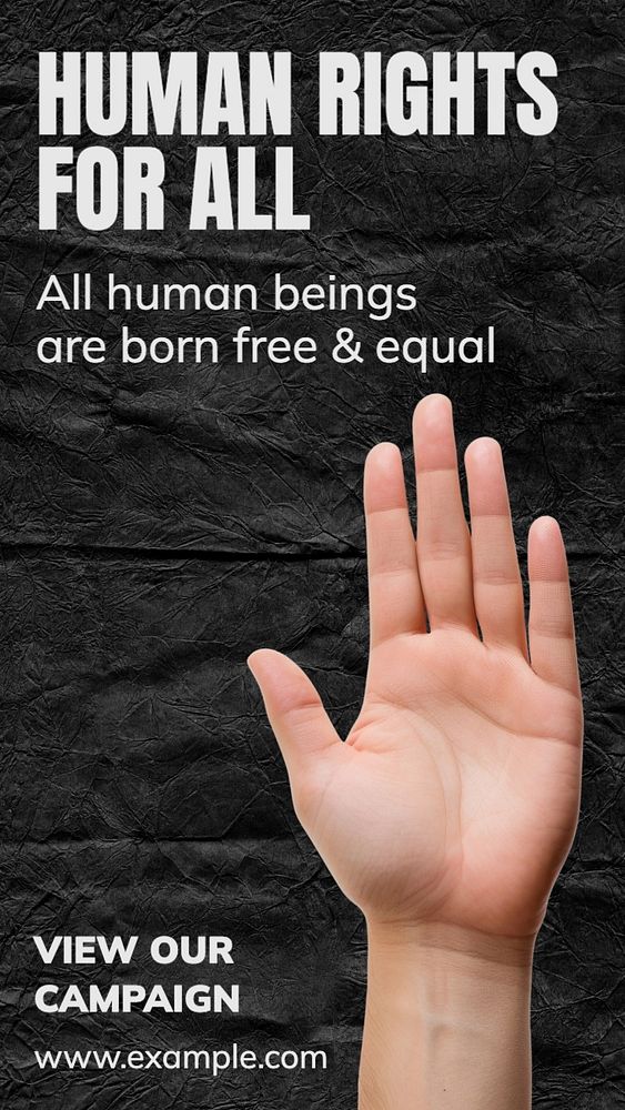 Human rights & equality Instagram story template, editable text