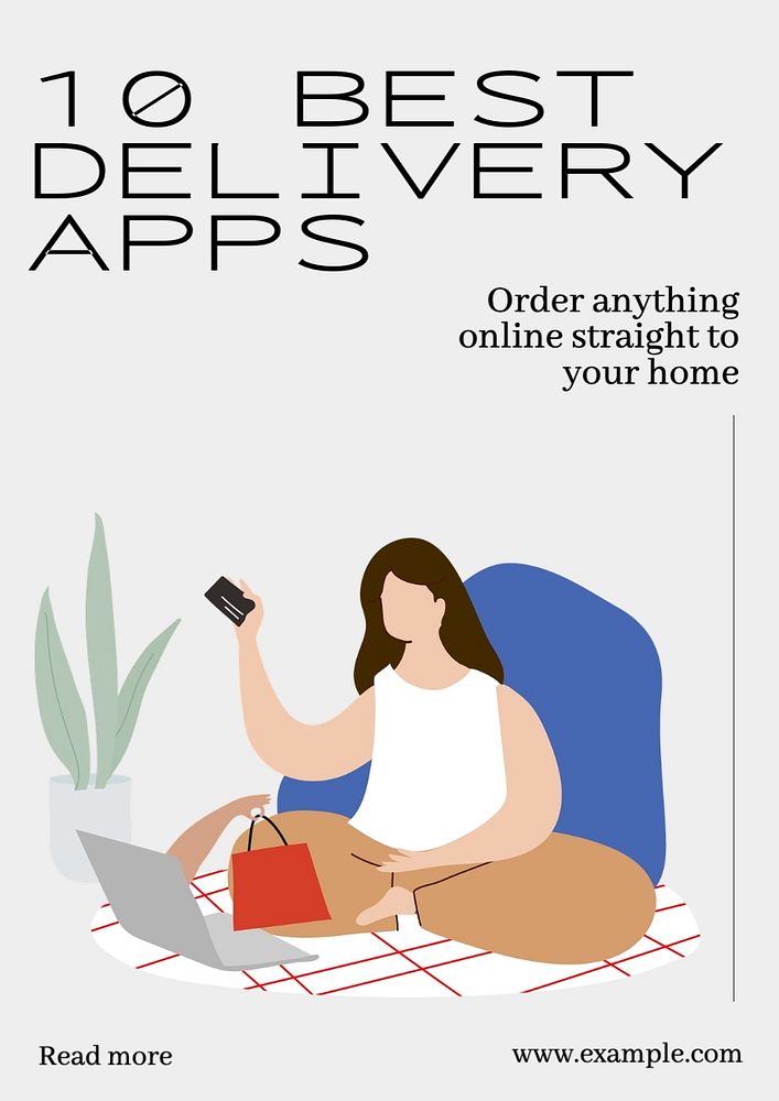 Best delivery apps poster template, editable text and design