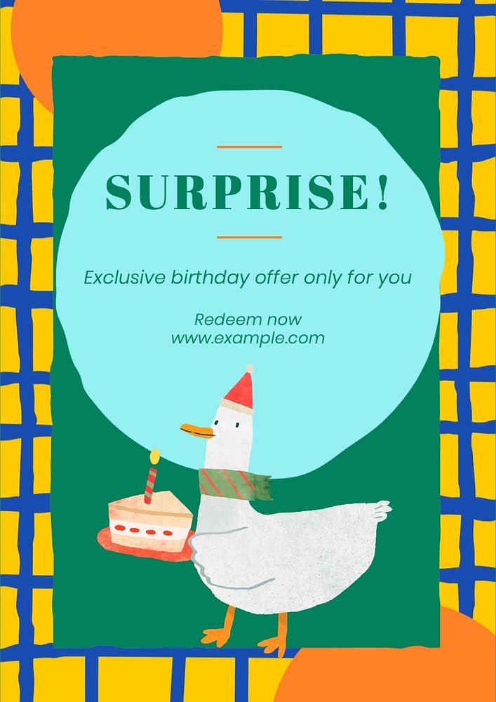 Surprise offer poster template, editable text and design