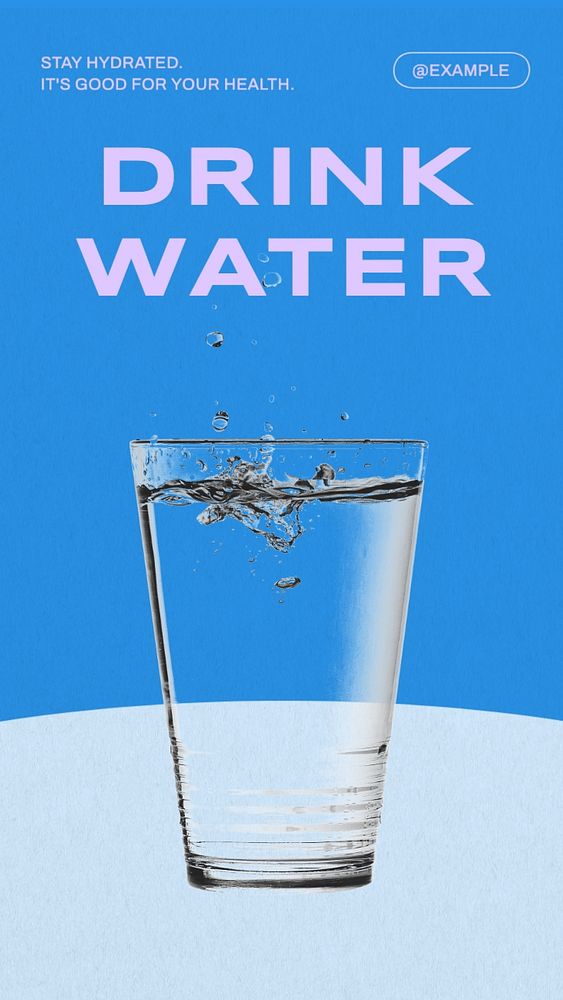 Drink water Instagram story template, editable text