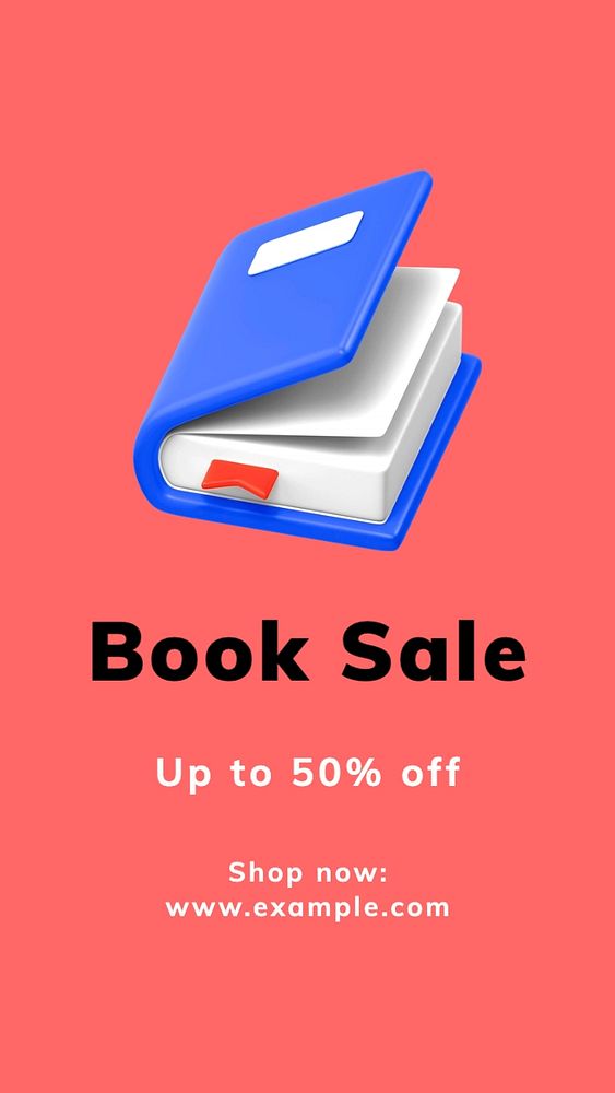 Book sale Instagram story template, editable text