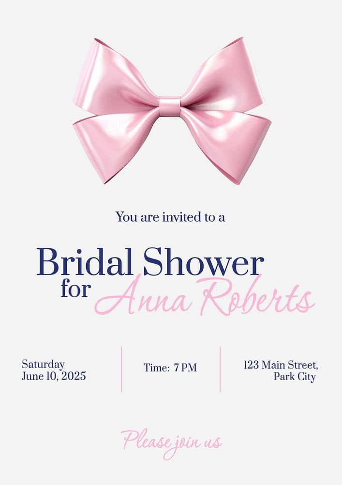 Bridal shower poster template, editable text and design