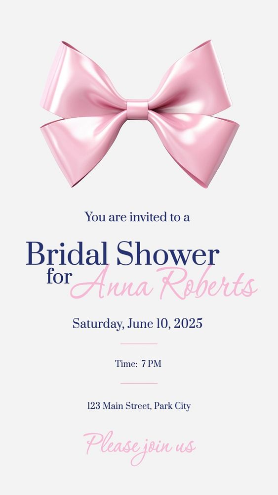 Bridal shower Instagram story template, editable text