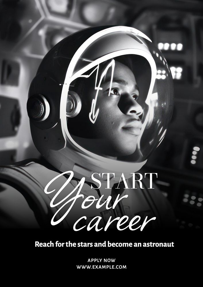 Start your career poster template, editable text and design