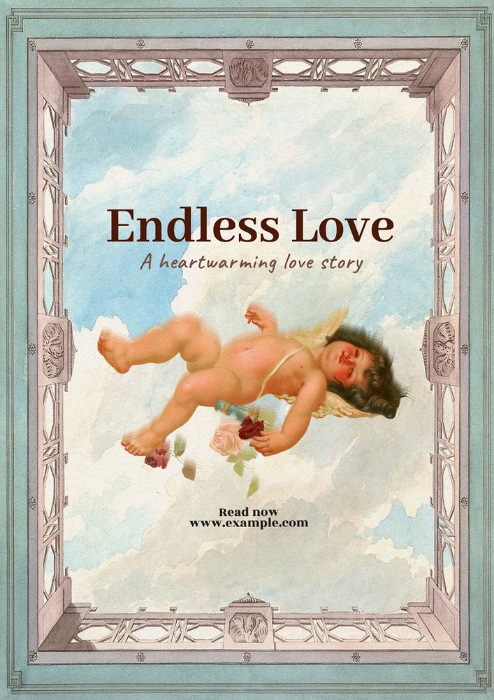 Endless love poster template, editable text and design