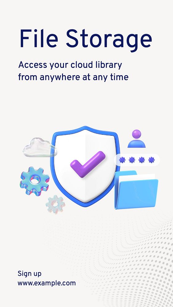 File storage Facebook story template, editable design