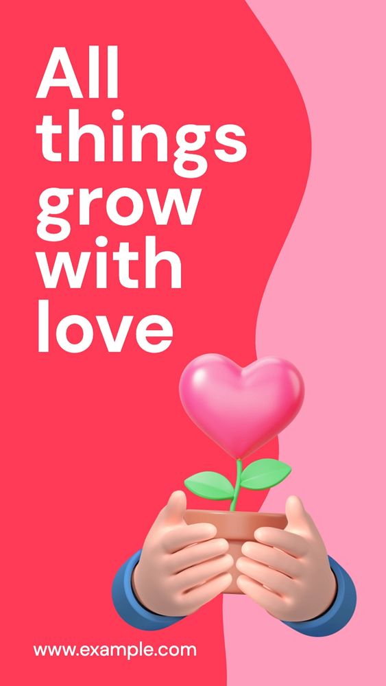 Love quote Instagram story template, editable text