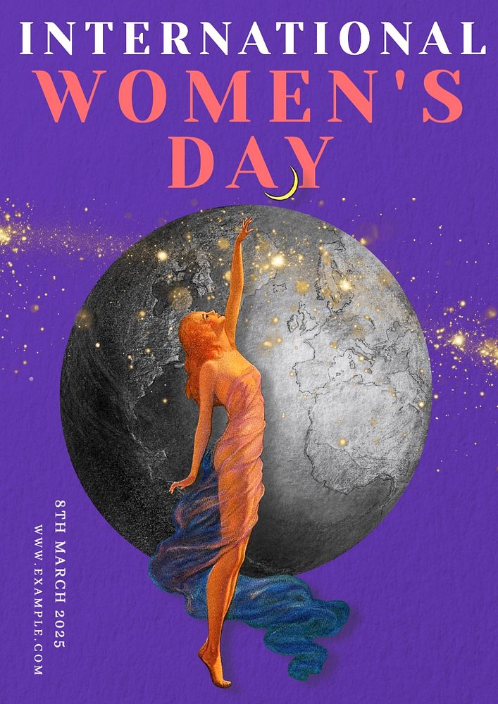 Women's day event poster template, editable text and design