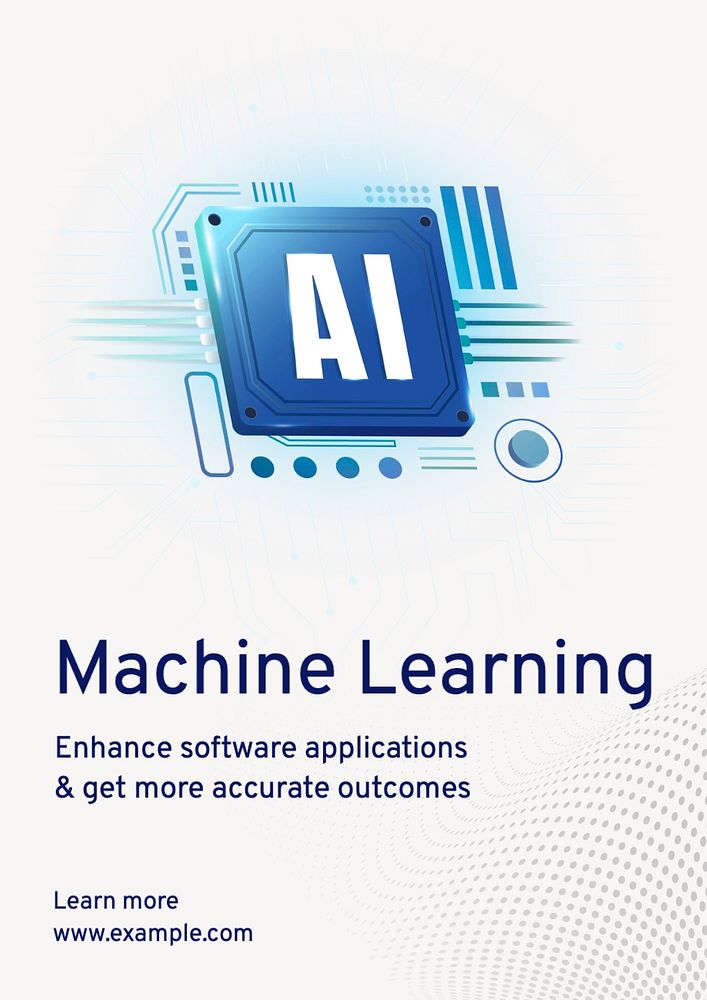 Machine learning poster template, editable text and design