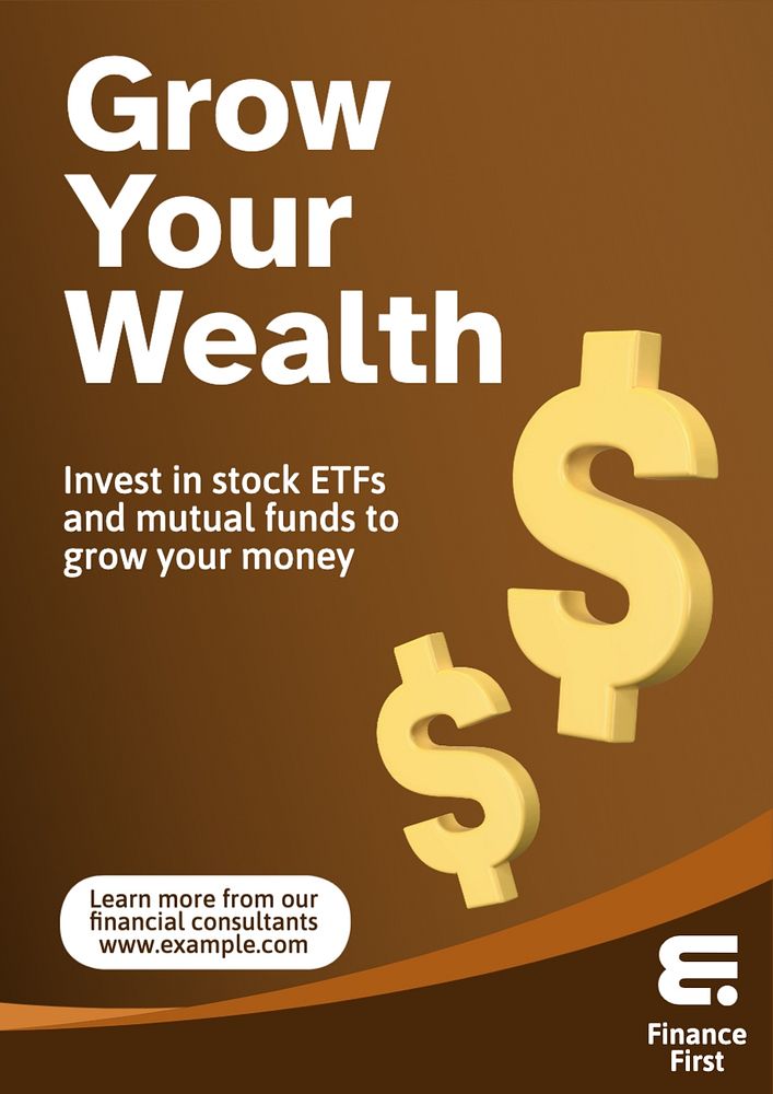 Investment & finance poster template, editable text and design