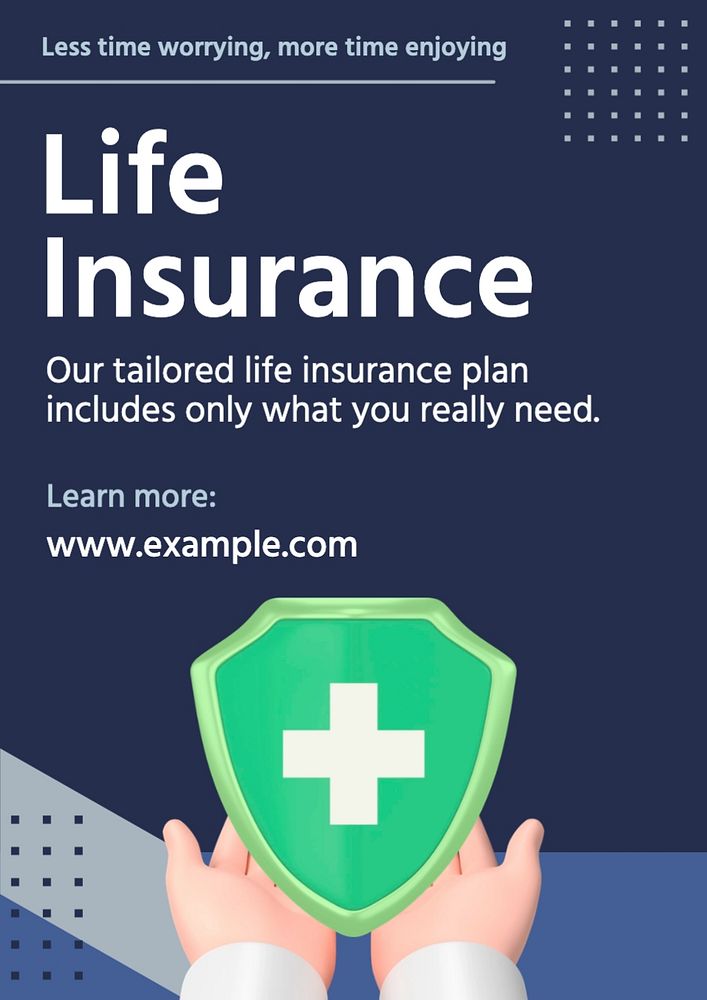 Senior insurance poster template, editable text and design