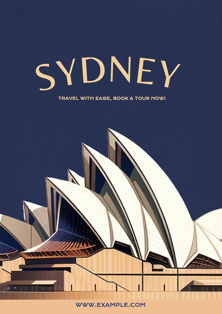 Sydney travel poster template, editable text and design