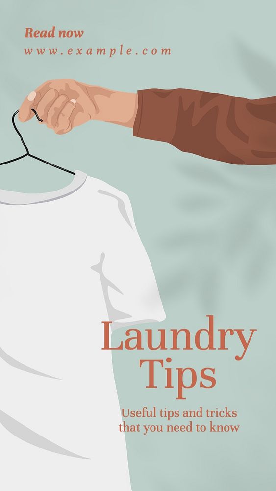 Laundry tips Instagram story template, editable text