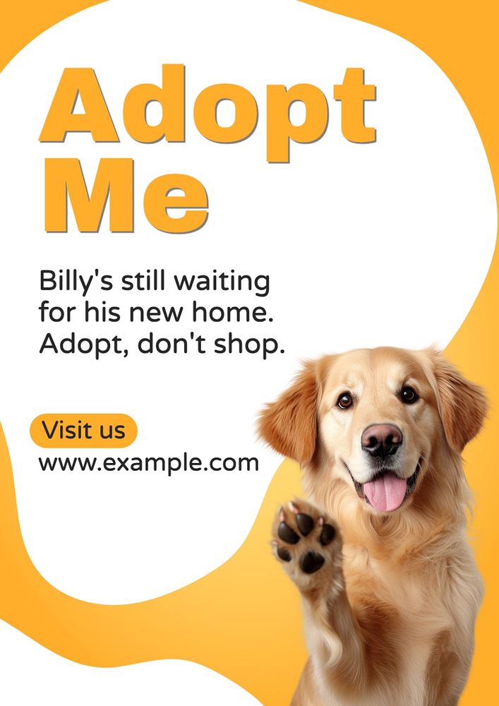 Adopt don't shop  poster template, editable text and design