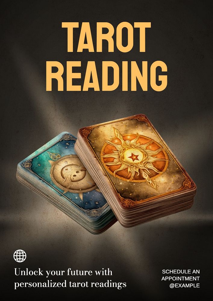 Horoscope taro reading poster template, editable text and design