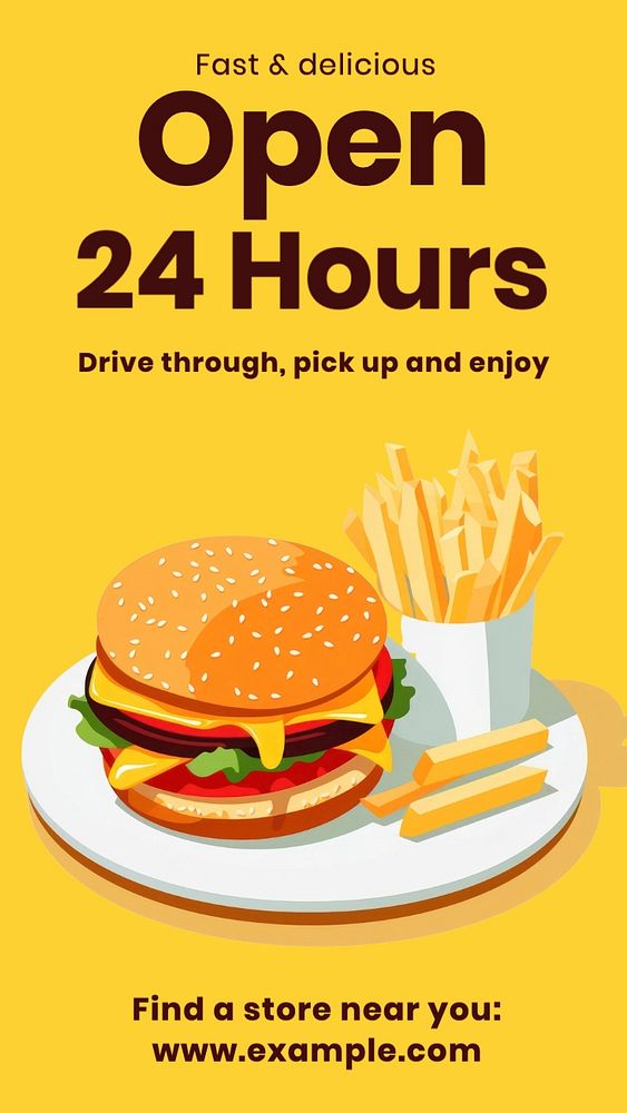 Drive thru Instagram story template, editable text