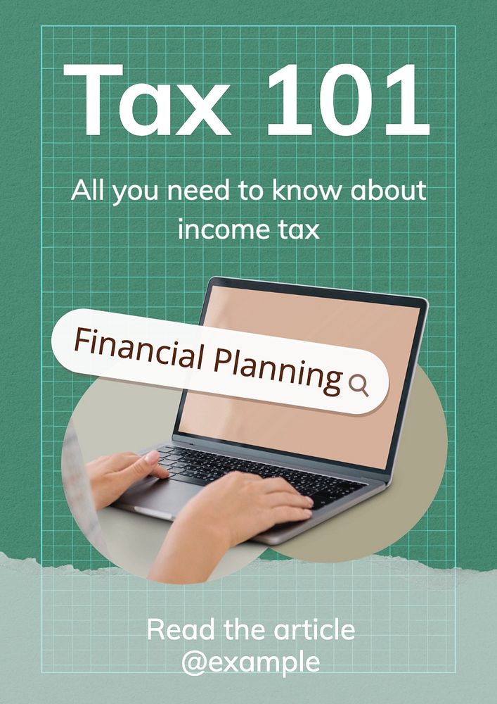 Income Tax poster template, editable text and design