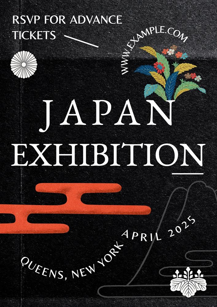 Japan exhibition poster template, editable text and design