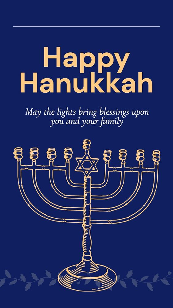 Happy Hanukkah Facebook story template, editable design