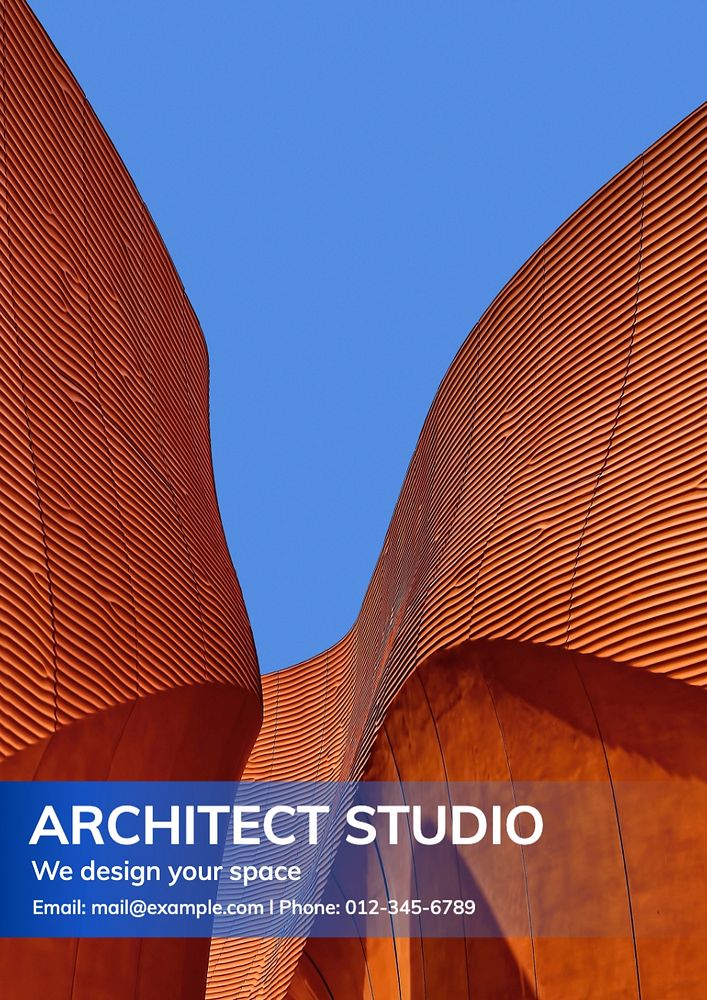 Architect studio poster template, editable text and design