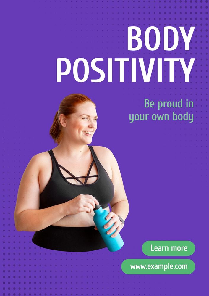 Body positivity poster template, editable text and design