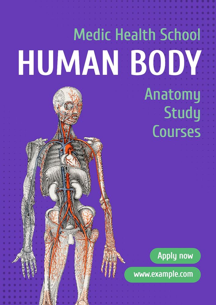 Anatomy class poster template, editable text and design