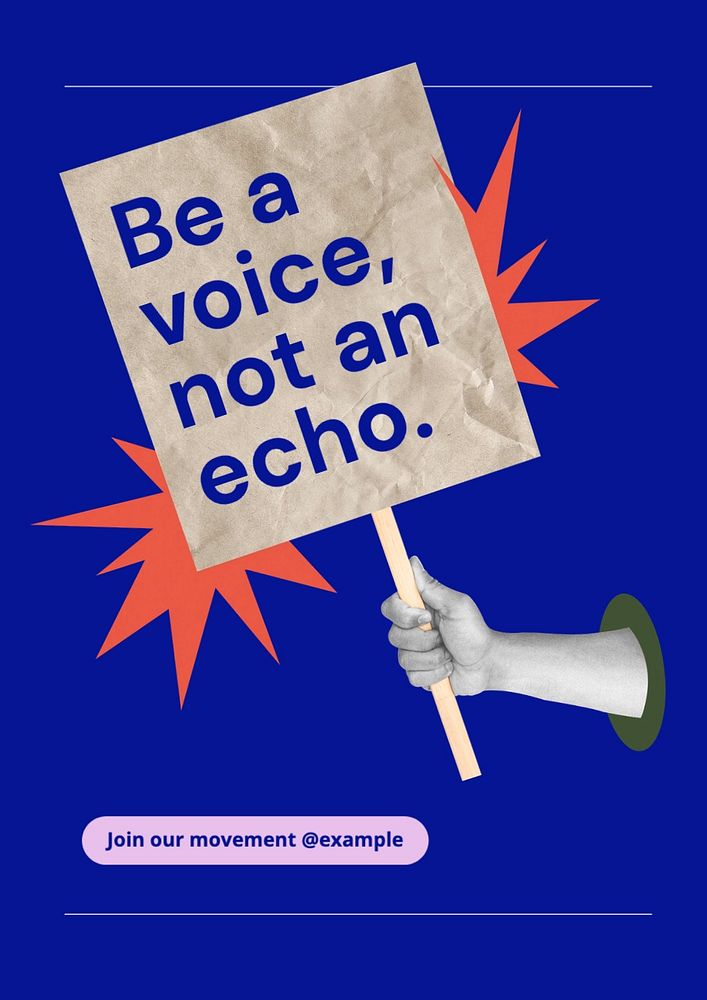 Be a voice poster template, editable text and design