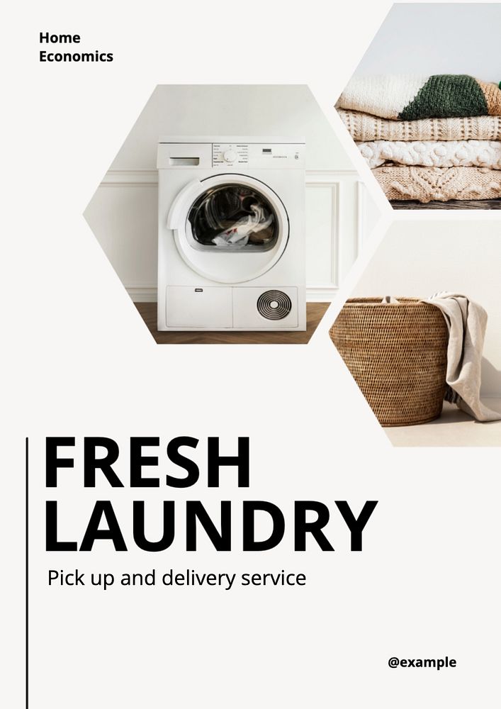 Laundry service  poster template, editable text and design