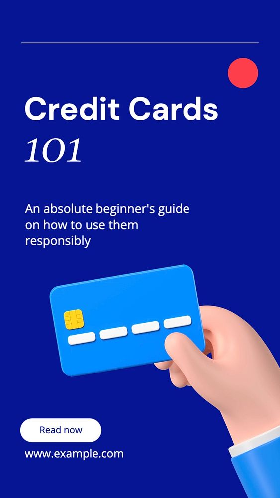 Credit card guide Facebook story template, editable design