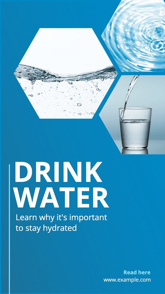 Drink water  Instagram story template, editable text