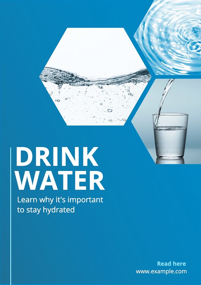 Drink water  poster template, editable text and design