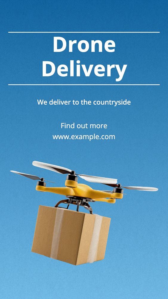 Drone delivery Instagram story template, editable text