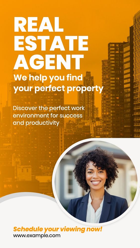 Real estate agent  Instagram story template, editable text