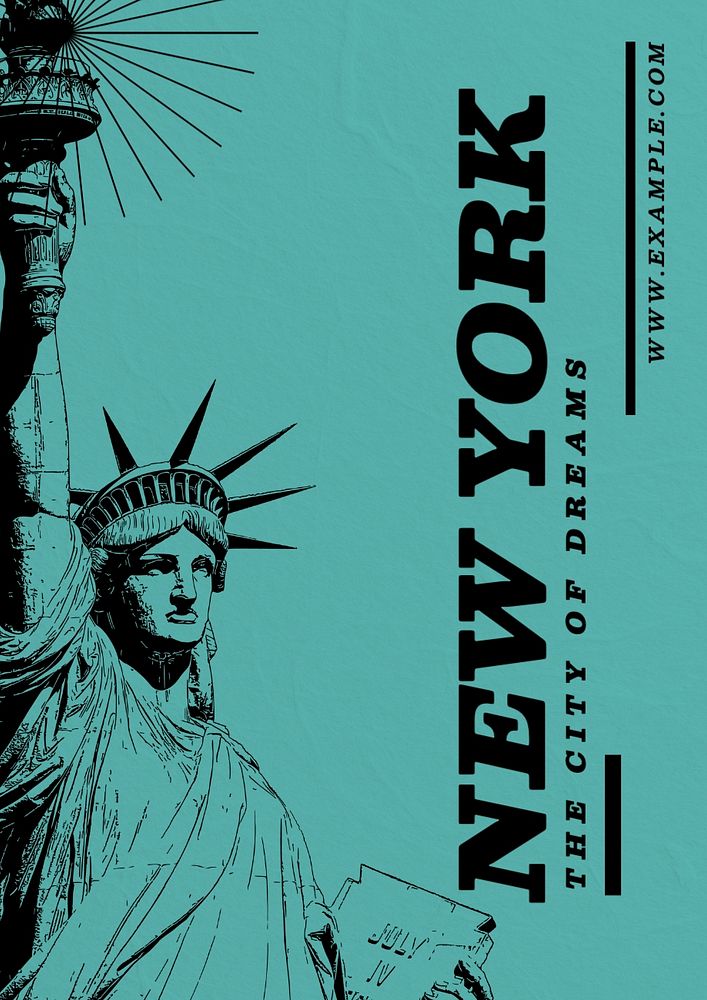 New York poster template, editable text and design