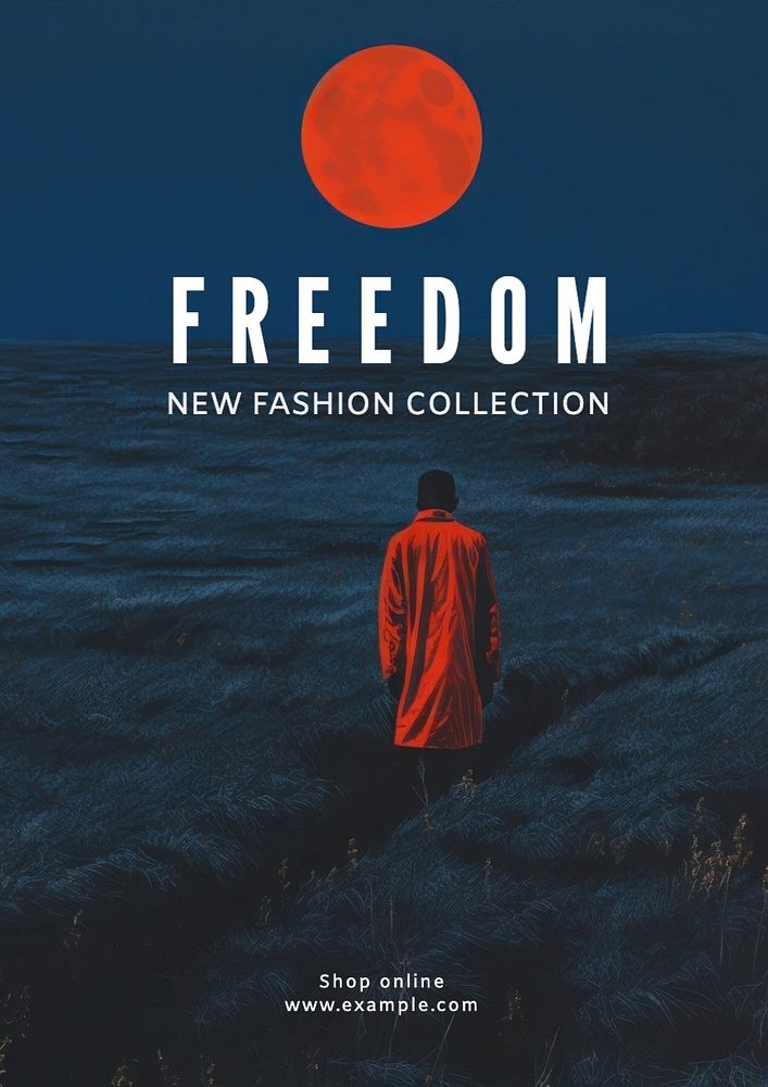 Freedom fashion poster template, editable text and design