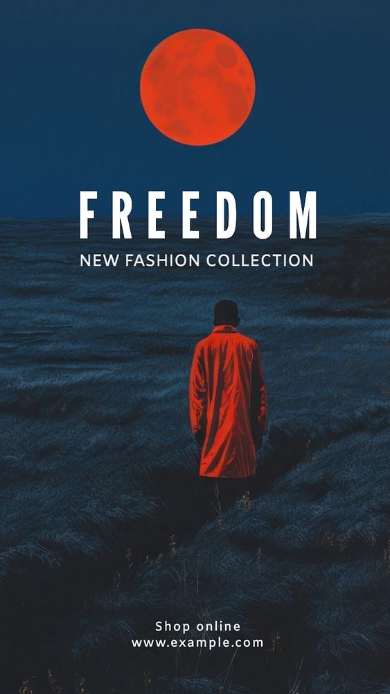 Freedom fashion Instagram story template, editable text