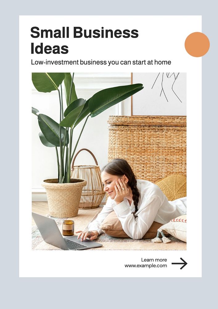 Small business ideas  poster template, editable text and design