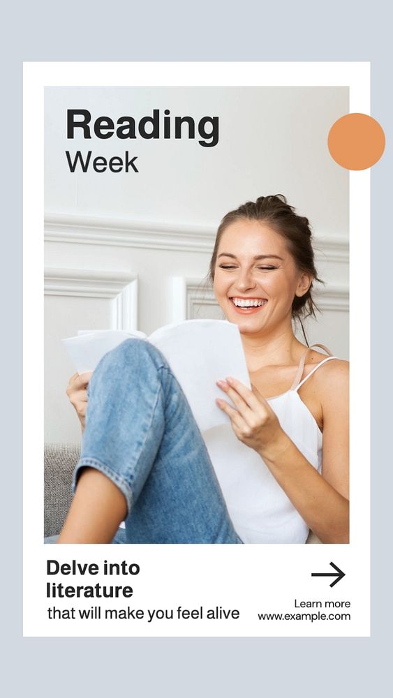 Reading week  Instagram story template, editable text