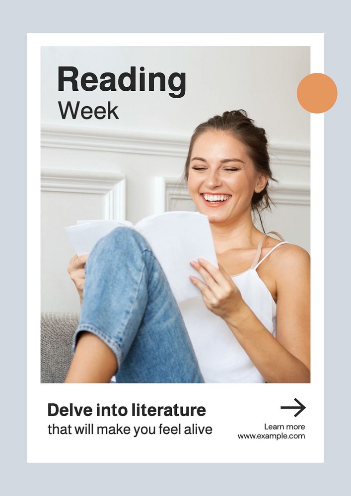 Reading week  poster template, editable text and design