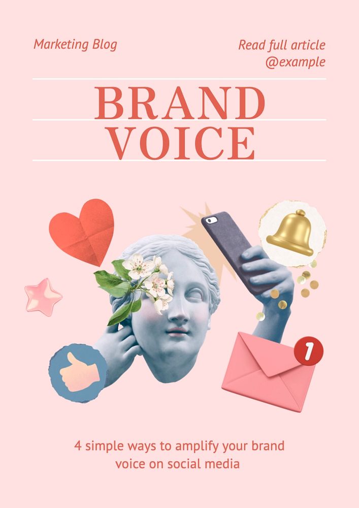 Brand voice poster template, editable text and design